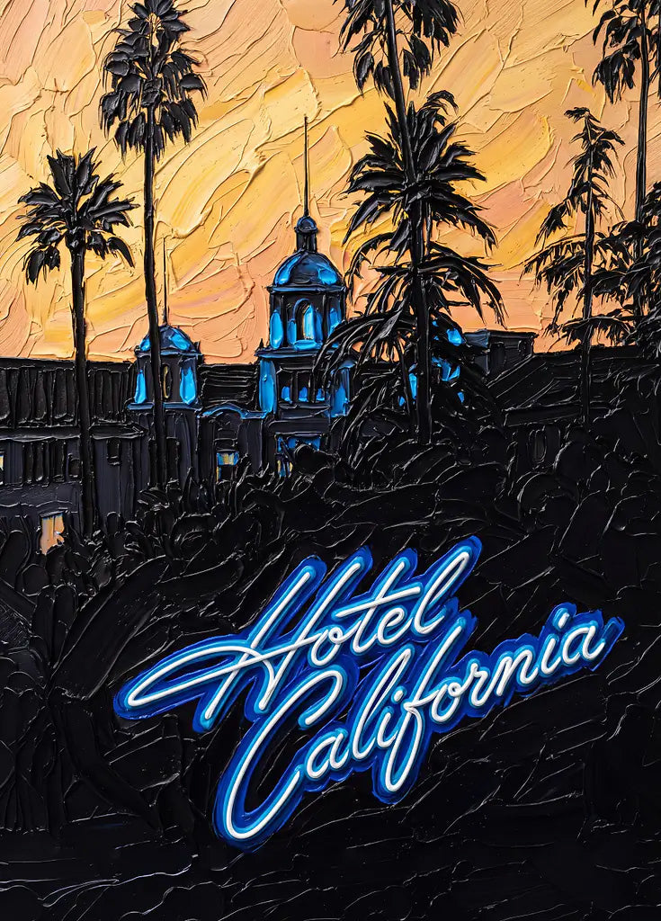 Hotel California metal poster artwork